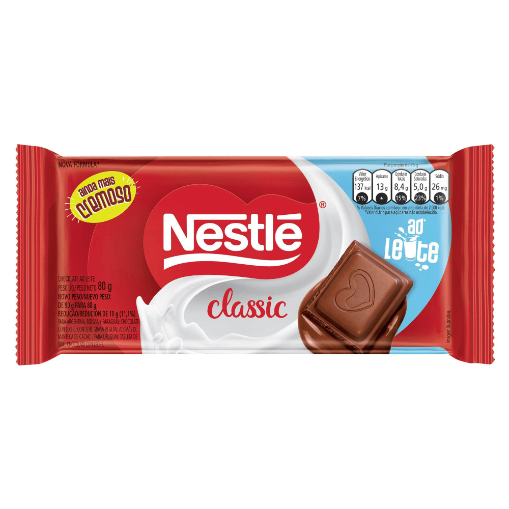 Chocolate Ao Leite Classic Nestlé 80g